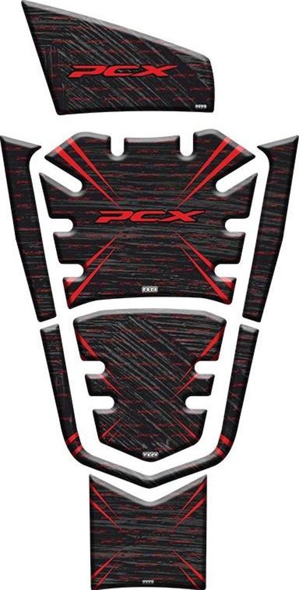 Gogo Tank Pad 005 Siyah Kırmızı 7 Parça Honda Pcx 125 2021-2023 - Image 1