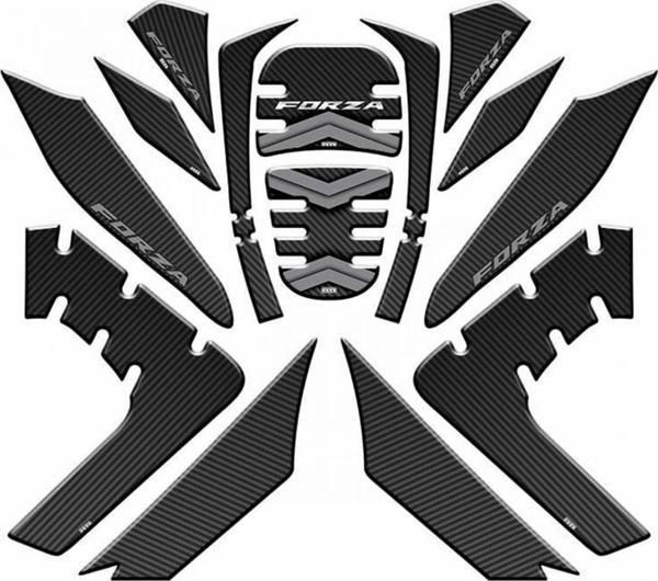 Gogo Tank Pad 008 Siyah-gri Desenli 14 Parça Honda Forza 2021-2022 - Image 1