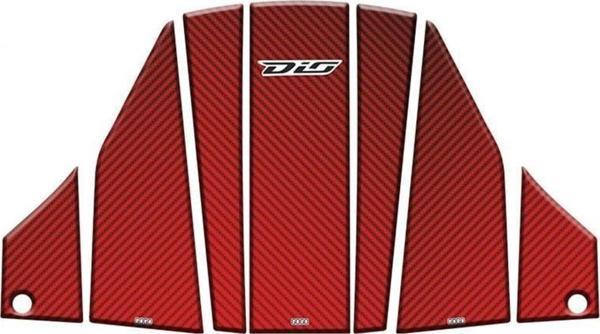 Gogo Tank Pad Seti 001 7 Parça Kırmızı-siyah Karbon Desenli Honda Dıo 110 - Image 1
