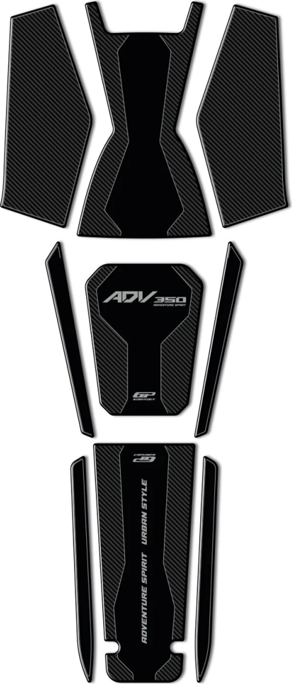 Gp Kompozit Tank Pad Seti Siyah Karbon Honda Adv 350 2023-2024 - Image 1
