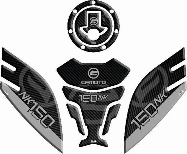 Gogo Tank Pad Seti 001 Siyah-gri-karbon Cf Moto 150nk 2016-2023 - Image 1
