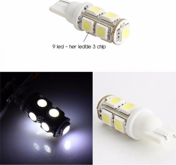 Motospartan Park Ampulü Dipsiz Çakarlı Led T 12w10ah  9 Led  1 Adet - Image 1