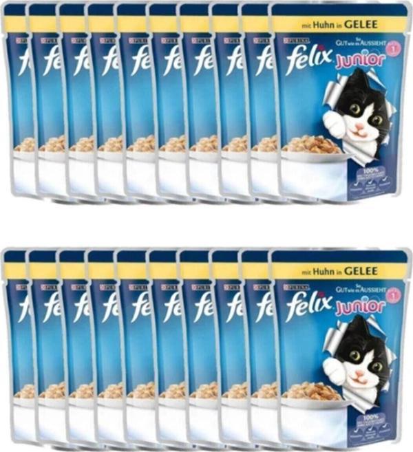 Felix Tavuklu Yavru Kedi Yaş Maması 100 Gr 20'Li Paket - Image 1