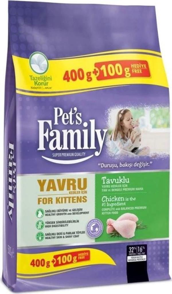 Pet's Family 400+100 Gr Kedi Maması Tavuklu - Image 1