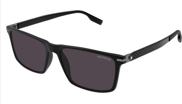 Mont Blanc MB0249/S 001 Kare Erkek Güneş Gözlüğü Siyah - Image 1