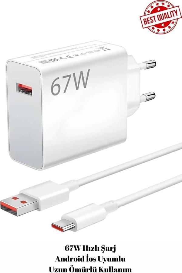 Xiaomi Redmi Samsung Uyumlu 67w Hızlı Şarj Cihazı 67watt - Image 1
