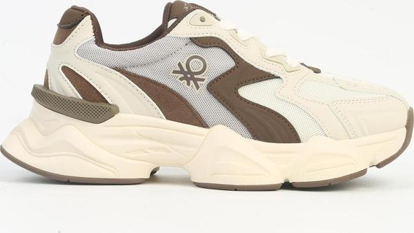 Benetton® Bej Kahve Kadın Spor Ayakkabı İTHAL BNI-11121  - Image 1