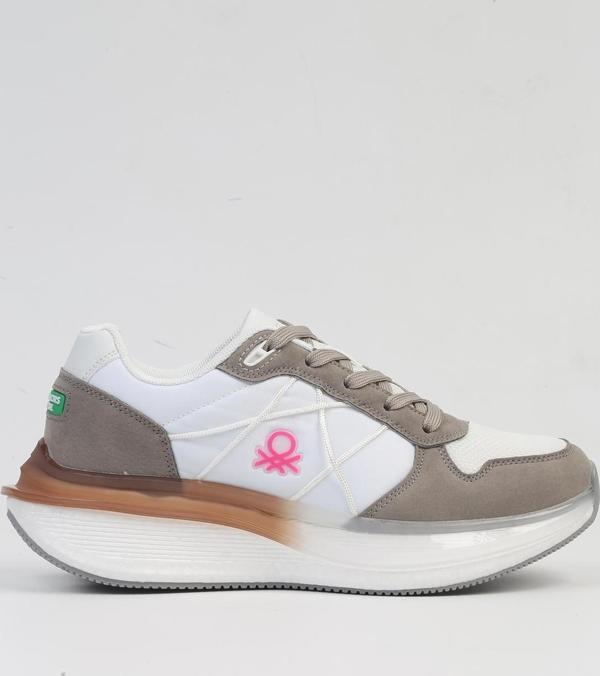 Benetton® İTHAL Beyaz Gri Kadın Spor Ayakkabı BNI-10044 - Image 1