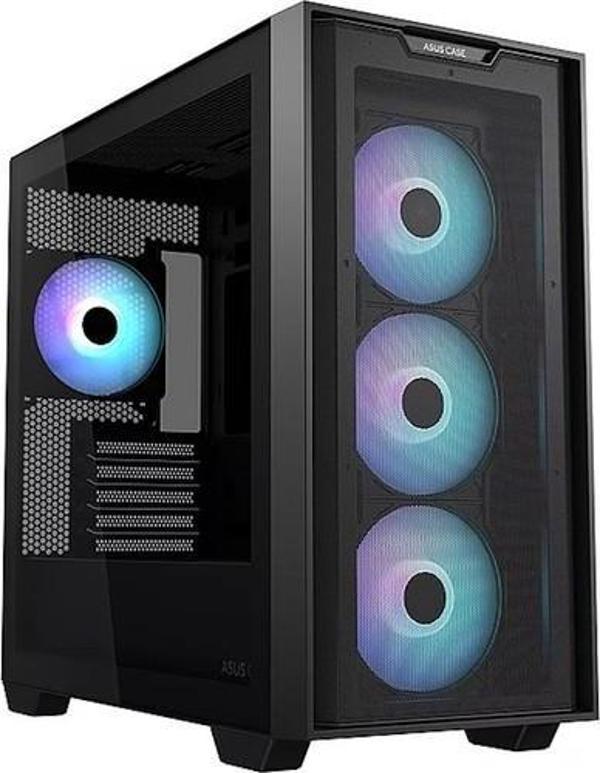 ASUS A21 Plus ARGB Temperli Cam USB 3.2 mATX Mesh Siyah Mid Tower Gaming Kasa - Image 1