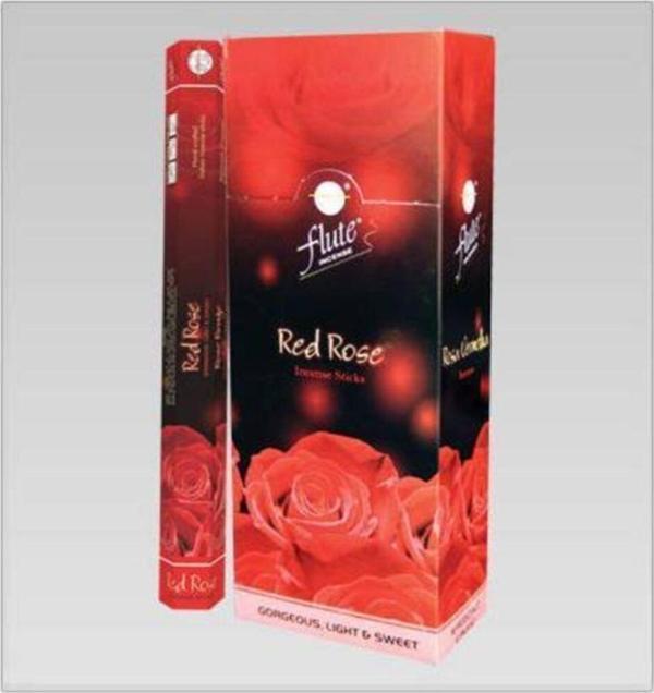 Flute Tütsü Kırmızı Gül (Red Rose)  6X20  120 Adet Sticks Incense - Image 1