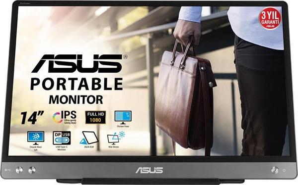 Asus ZenScreen MB14AC 14" 5ms 60Hz Flicker Free IPS Full HD Taşınabilir Monitör - Image 1