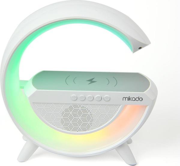 Mikado MD-G111 Beyaz 10W Wireless Şarjlı RGB Işıklı Speaker - Image 1