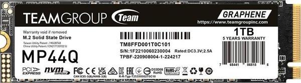 Team MP44Q 1TB Gen4x4 7400/6200MB/s NVMe PCIe M.2 SSD Disk (TM8FFD001T0C101) - Image 1