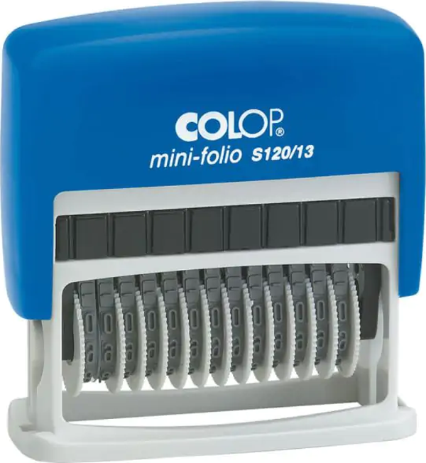 COLOP S120/13 TARİH KAŞE(TR) MAVİ KASA SİYAH KEÇE - 4X42MM - Image 1