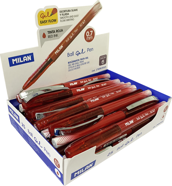 MILAN 1765819325 BALL KIRMIZI GEL KALEM - 25Lİ - Image 1