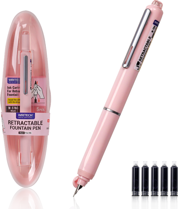 WRITECH W-784 BASMALI DOLMA KALEM PEMBE GÖVDE - BLİSTER - Image 1