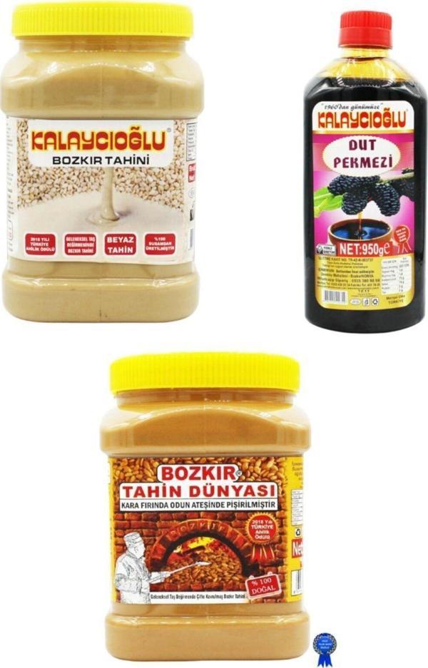 Bozkır Tahin Merkezi Beyaz 935 Gr + Bozkır Tahin Dünyası 935 Gr + Dut Pekmezi 950 Gr Ekonomik Paket - Image 1