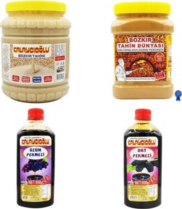 Bozkır Tahin Merkezi Beyaz Tahin 1900Gr -Çifte Kavrulmuş Bozkır Tahini 935 Gr-Üzüm Ve Dut Pekmezi 950 Gr - Image 1