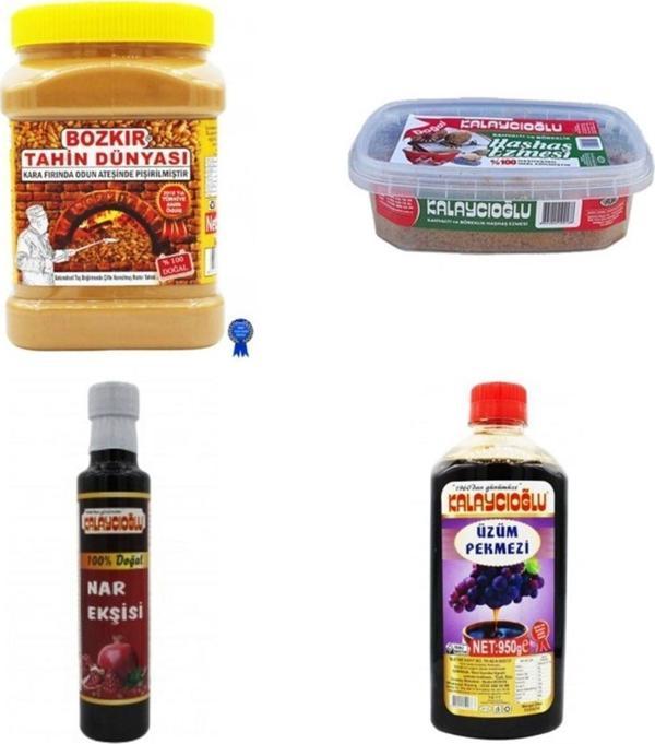Bozkır Tahin Merkezi Kavrulmuş Tahin (Kepeksiz) 935Gr-Nar Ekşisi 350Gr - Haşhaş Ezmesi 400Gr - Üzüm Pekmezi 950Gr - Image 1