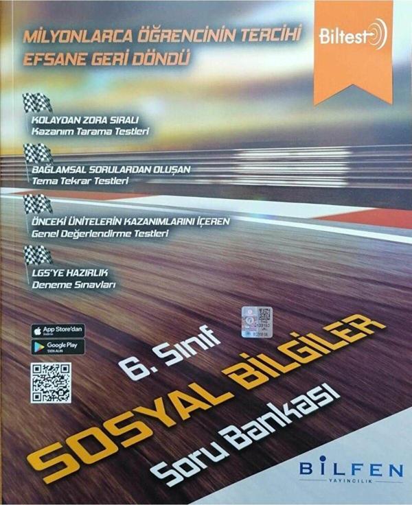 6. Sınıf Biltest Sosyal Bilgiler Soru Bankası - Bilfen Yayınları - Image 1