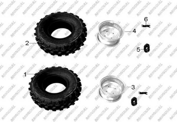 Mondial Atv Ön Jant Siyah Fjx 150 Off Road 19-7-8 Orj * - Image 1