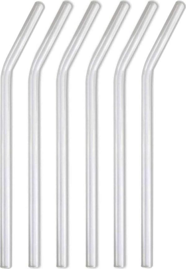 Hanedanev 6 Adet Kokteyl Sunum Pipeti Cam Pipet Isıya Dayanıklı Eğimli 20cm Şeffaf Cam Pipet Tekli - Image 1