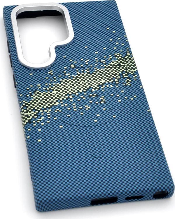 Samsung Galaxy S24 Ultra Uyumlu Dijital Desenli MagSafe Şarj Özellikli Silikon Kapak Kılıf - Image 1