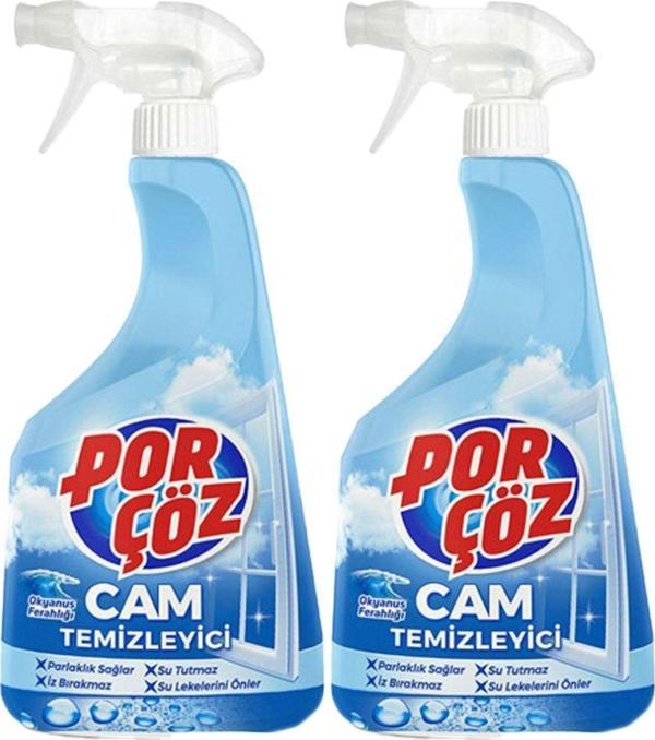 Porçöz Cam Temizleyici Sprey Okyanus Ferahlığı 2'Li (2X750 Ml) - Image 1