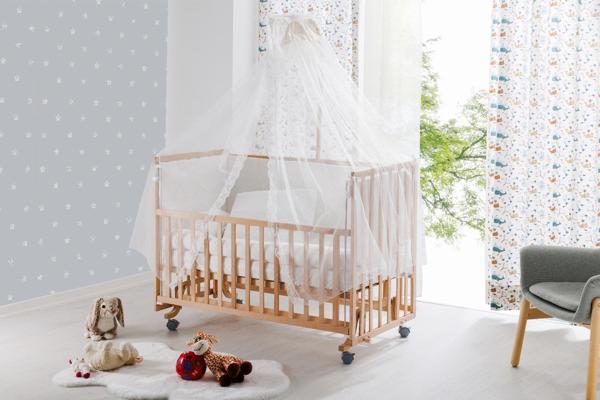 BW 6050 - Tekerlekli Sallanır Sabitlenir Kademeli Anne Yanı Ahşap Bebek Beşik 70x130 - Image 1