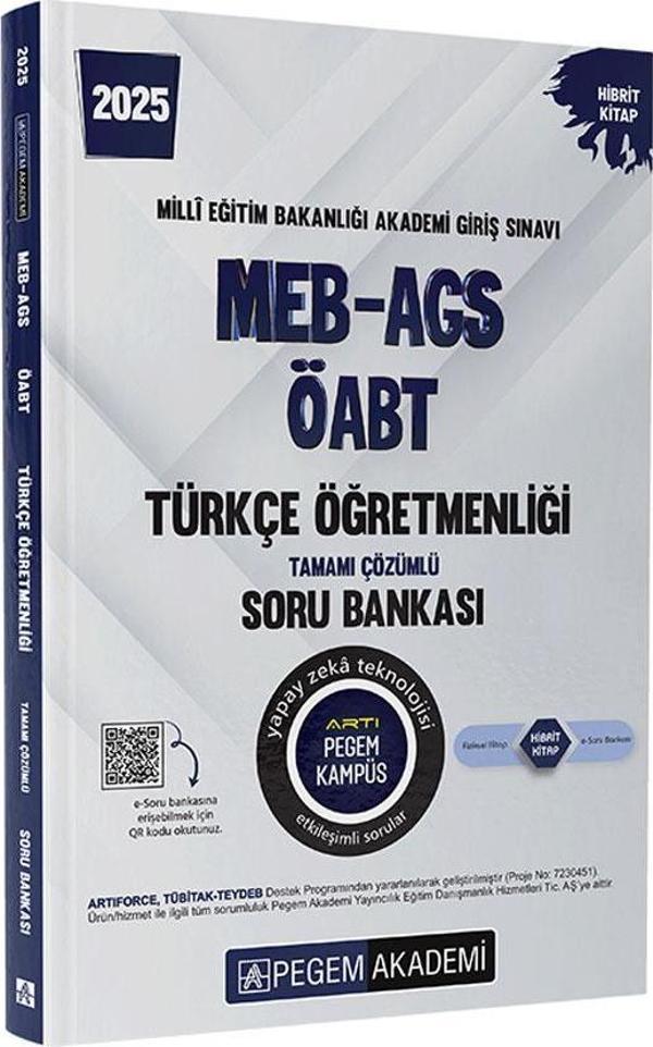 2025 MEB-AGS-ÖABT Türkçe Öğretmenliği Tamamı Çözümlü Soru Bankası - Pegem Akademi Yayıncılık - Image 1