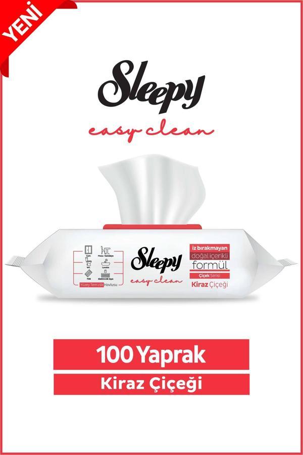 Sleepy Easy Clean Kiraz Çiçeği Yüzey Temizlik Havlusu&Mendili 100 Yaprak - Image 1