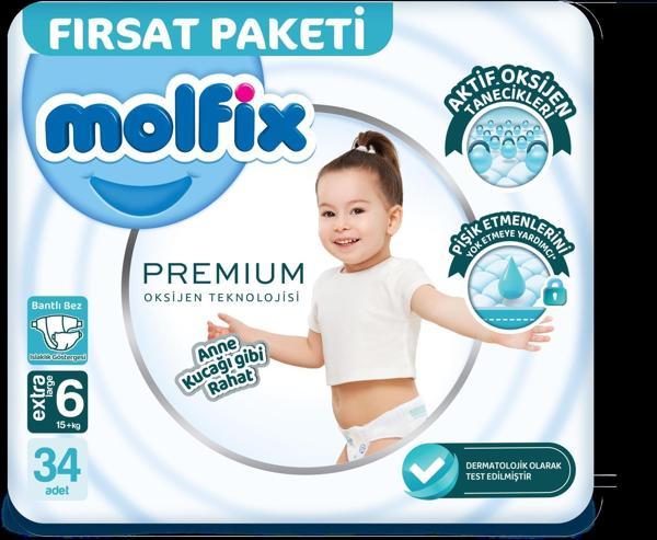 Molfix Premium Fırsat Paketi 34'lü Extra Large 15 Kg+ - Image 1