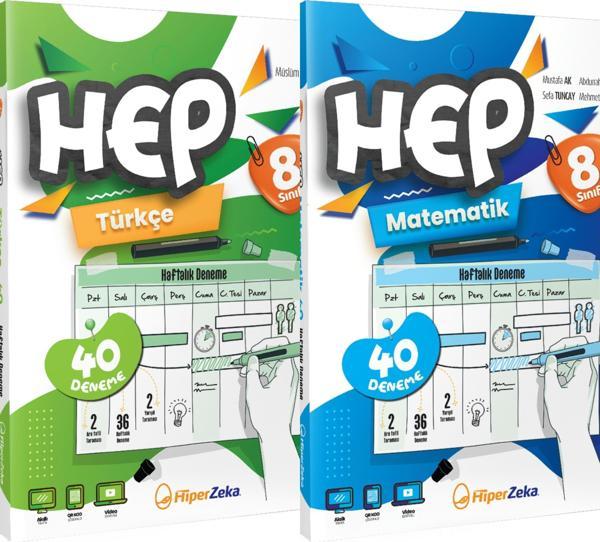 8.SINIF HAFTALIK HEP MATEMATİK VE TÜRKÇE 40 DENEME - HİPER ZEKA - Hiper Zeka Yayınları - Image 1