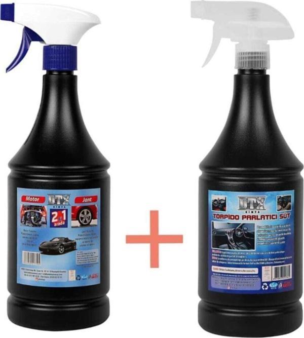 Dtx Kimya Motor Ve Jant Temizleme Sıvısı Yağ Sök. Etkili 1 Lt & Torpido Parlatıcı Süt 500 Ml - Image 1