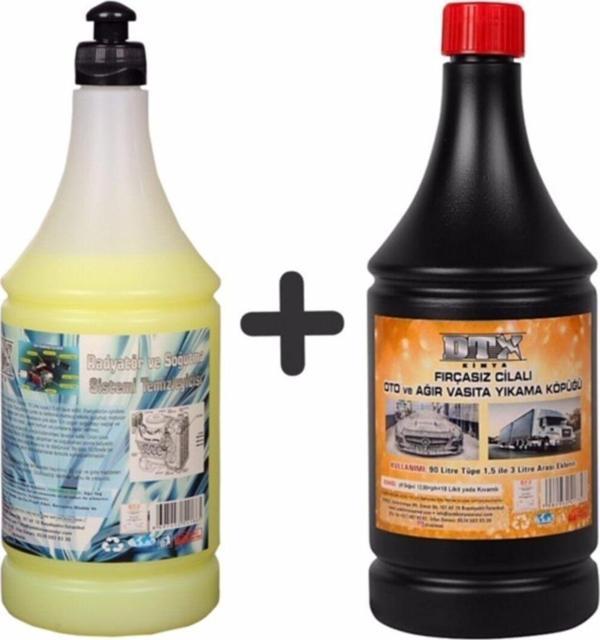Dtx Kimya Oto Kalorifer Ve Petek Temizleme Ilacı (Solventli) 1 Lt & Cilalı Oto Motor Şampuanı 1 Litre - Image 1