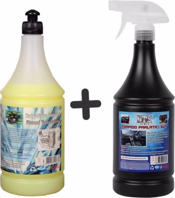 Dtx Kimya Oto Kalorifer Ve Petek Temizleme Ilacı (Solventli) 1 Lt & Oto Torpido Parlatıcı Süt 500 Ml - Image 1