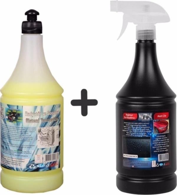 Dtx Kimya Oto Kalorifer Ve Petek Temizleme Ilacı (Solventli) 1 Lt & Yağmur Suyu Kaydırıcı,Hızlı Cila 1 Lt - Image 1