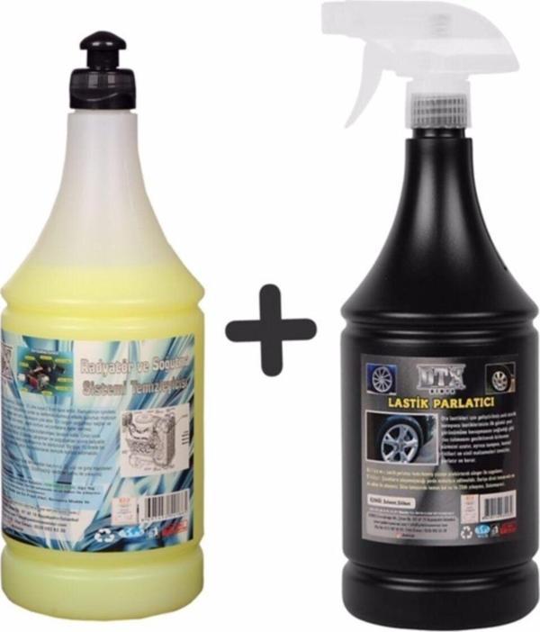 Dtx Kimya Oto Kalorifer Ve Petek Temizleme Ilacı (Solventli) 1Lt & Oto Motor Lastik Parlatıcı 500 Ml - Image 1