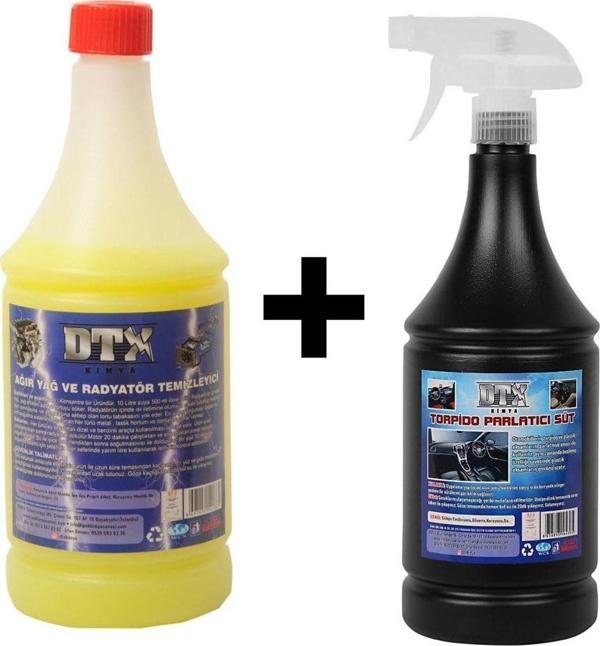 Dtx Kimya Oto Kalorifer Ve Petek Temizleme Ilacı 1 Litre & Torpido Parlatıcı Süt 500 Ml - Image 1