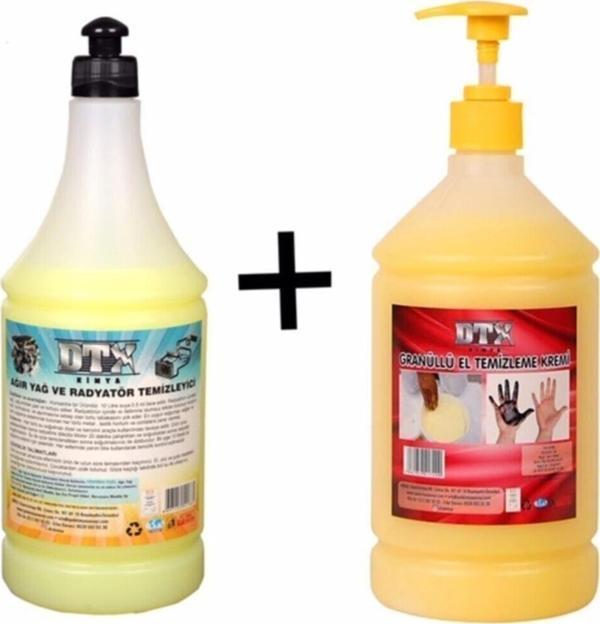 Sanayi Kimya Ağır Yağ Sökücü Radyatör Temizleme İlacı 1 Litre & Granüllü El Temizleme Kremi 1 Lt - Image 1