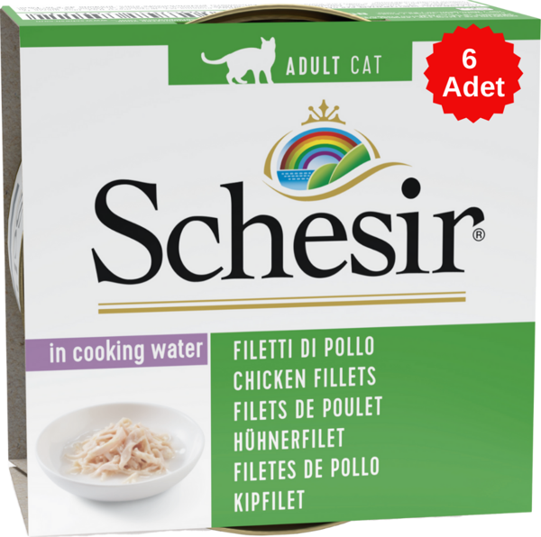 Schesir Cat İn Cooking Water Tavuk Filetolu Kendi Suyunda Doğal Kedi Konservesi 85 Gr 6 Adet - Image 1