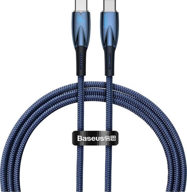 Baseus Glimmer Series Cadh000703 1Mt 100W Mavi Pd Type-C To Type-C Şarj Kablosu - Image 1