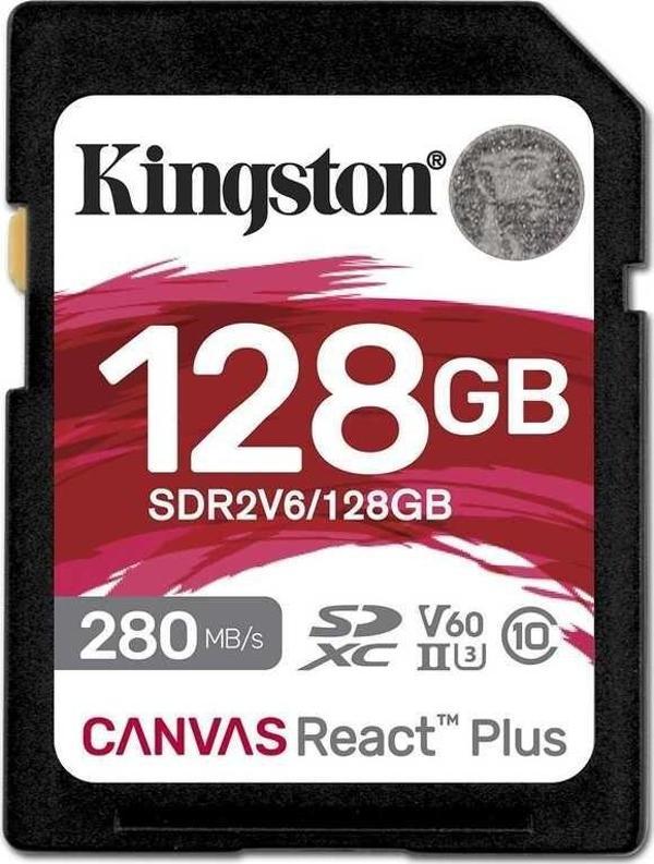 Kingston Sdr2V6-128Gb Canvas React Plus Sdxc Uhs-İi 280R-100W U3 V60 For Full Hd-4K Sd Hafıza Kartı - Image 1