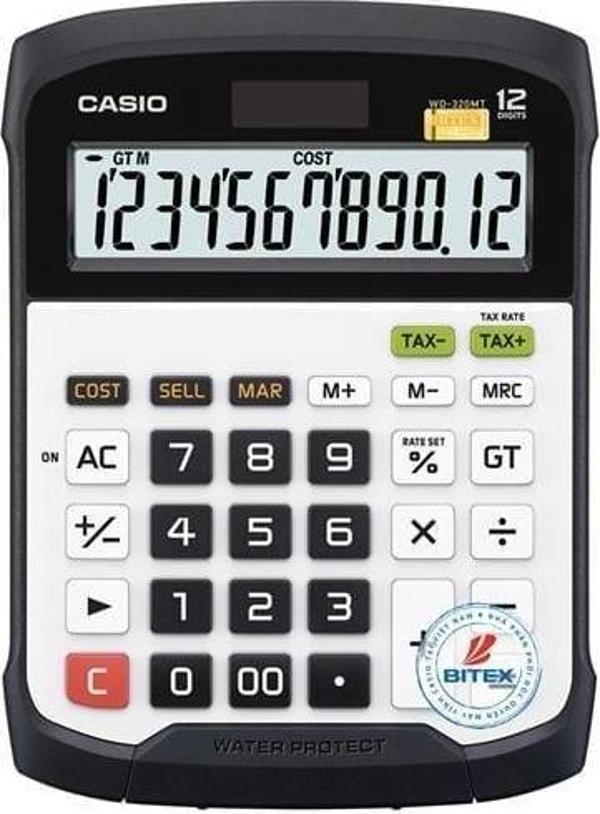 Casio Wd-320Mt 12 Hane Suya-Toza Dayanıklı Masa Üstü Hesap Makinesi - Image 1