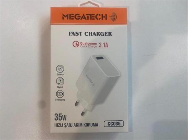 Megatech Cc035 35W Usb Ev Şarj Kafa 3.1A Hızlı Şarj - Image 1