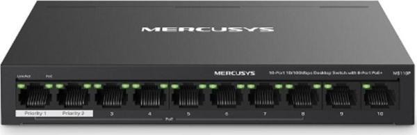 Tp-Link Mercusys Ms110P 8 Port 10-100 Mbps Poe+ 2 Port 10-100 Switch Metal Kasa - Image 1