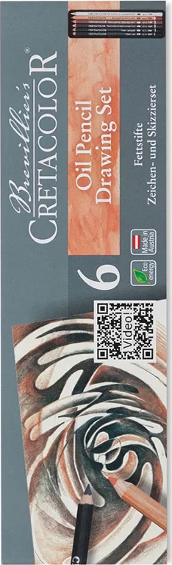 Cretacolor Oil Pencils Drawing Set Yağlı Çizim Kalemleri 6lı Metal Kutu 40007 - Image 1