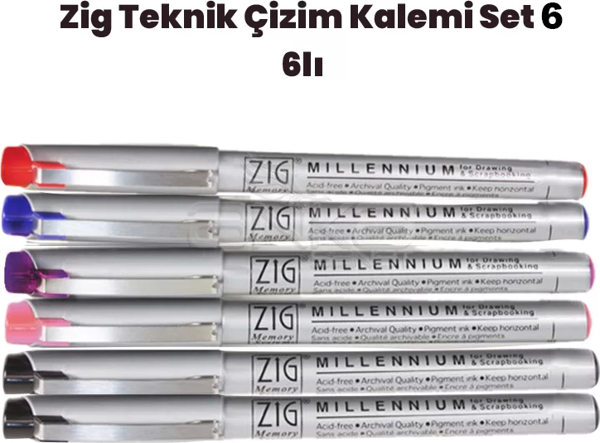 Zig Teknik Çizim Kalem Set 6 6lı - Image 1