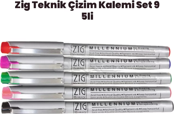 Zig Teknik Çizim Kalem Set 9 5li - Image 1