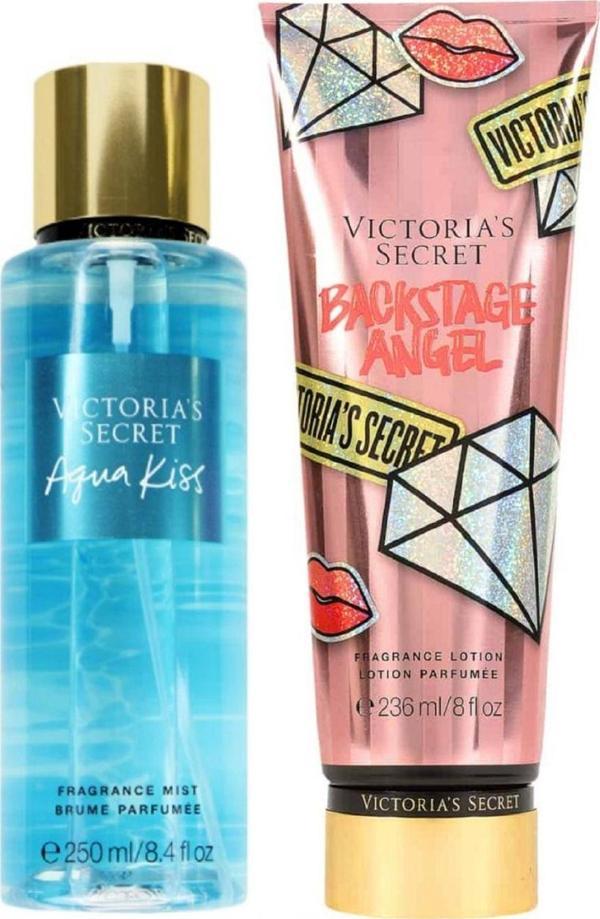 Victoria's Secret Aqua Kiss & Backstage Angel Vücut Losyonu Ve Spreyi 2'li Set - Image 1